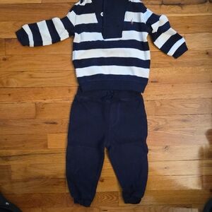 Ralph Lauren Navy and White Striped Kids Joggers